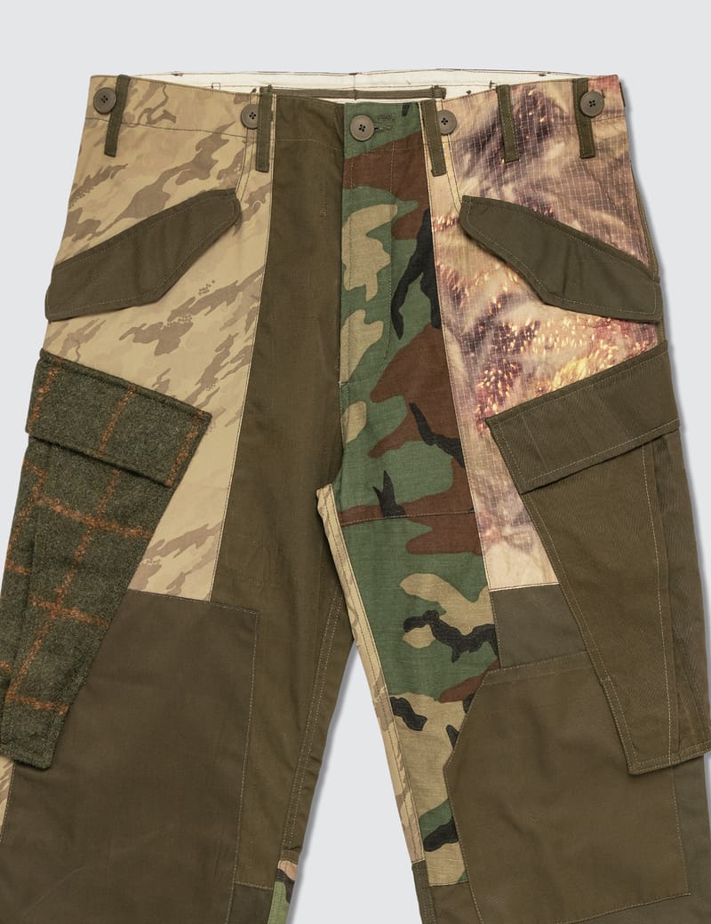 【PEOPLESTYLE】CAMO PATCHWORK CARGO PANTS 🥊Fake Two Piece Camo Patchwork Cargo Pants - AVAILABLE ON