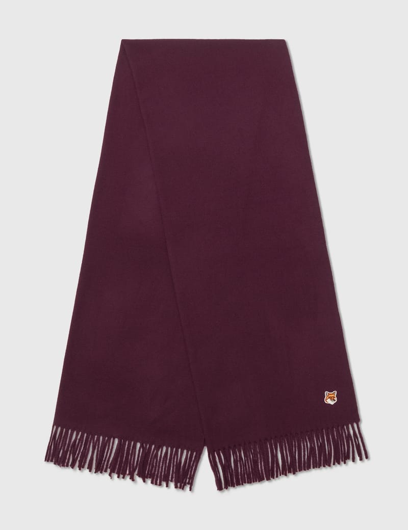 小物 Maison Kitsune FOX HEAD PATCH WOOL SCARF Maison Kitsuné - Fox Head Patch Wool Scarf | HBX