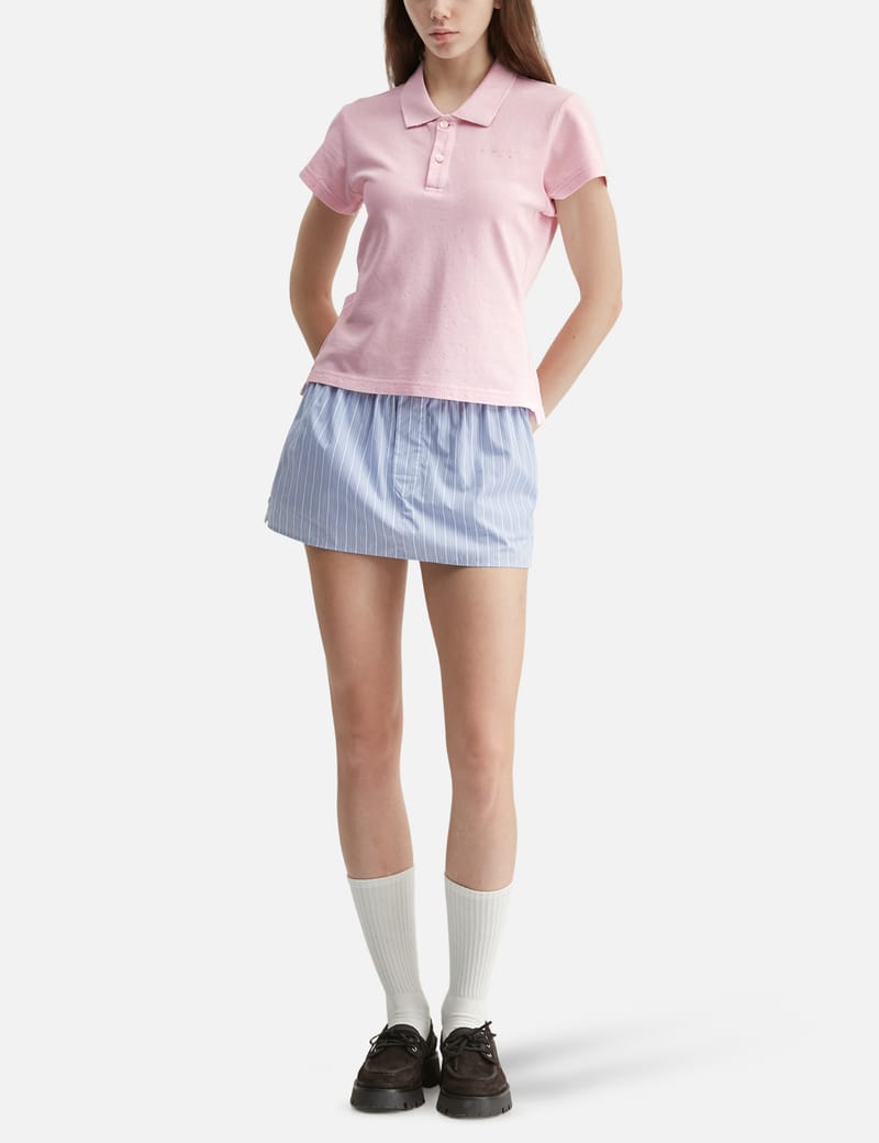 Alexander Wang Mid-Rise Mini Boxer Skort - Pinstripe skort with