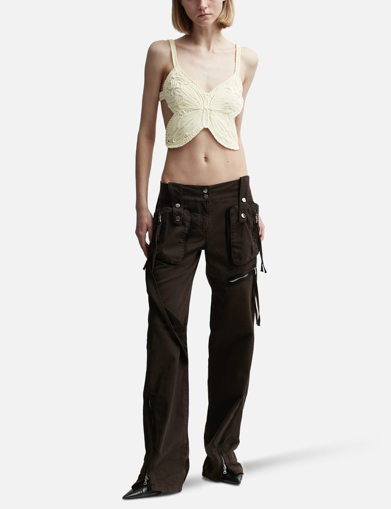 Blumarine - Cropped Top with Embroidery Butterfly | HBX
