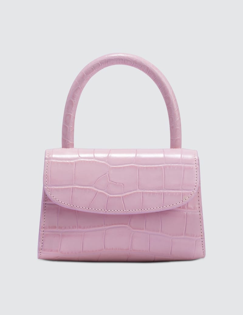 BY FAR - Mini Pink Croco Embossed Leather Bag | HBX