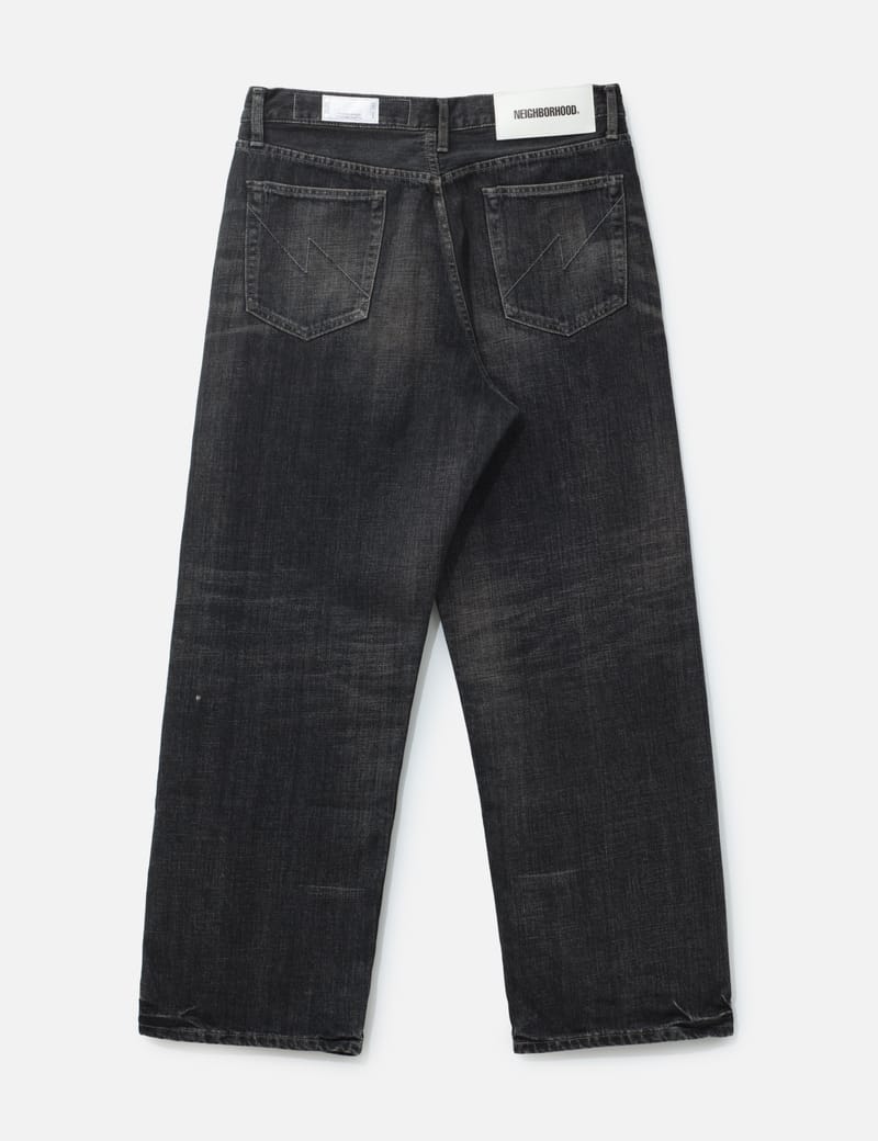 NEIGHBORHOOD Washed Denim DP Wide Pants - Relaxed, distressed