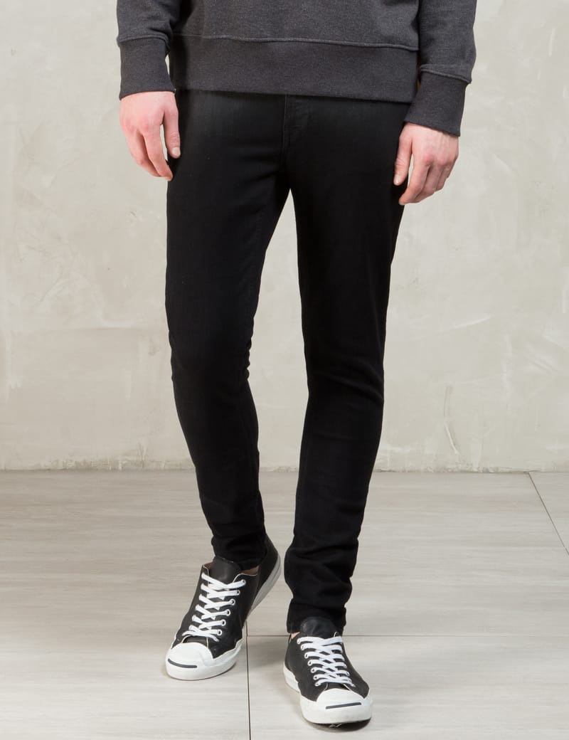 Nudie Jeans - Black Shiny Black Skinny Lin Jeans | HBX