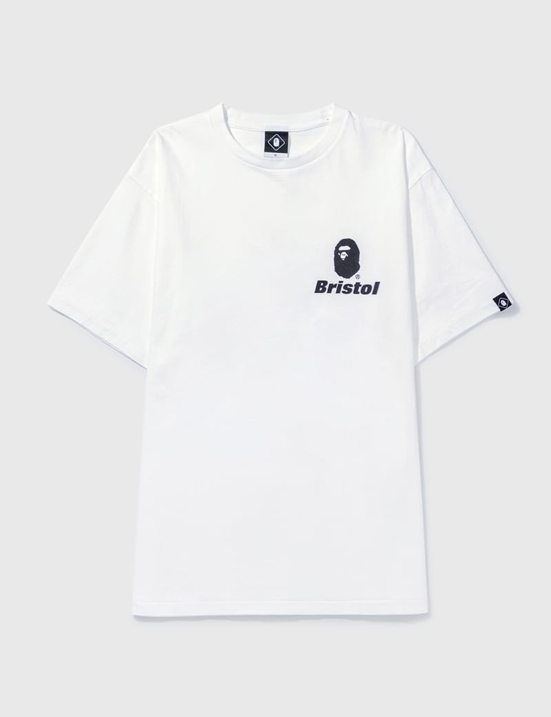 A Bathing Ape X F.c.real Bristol Colour Print T-shirt In White