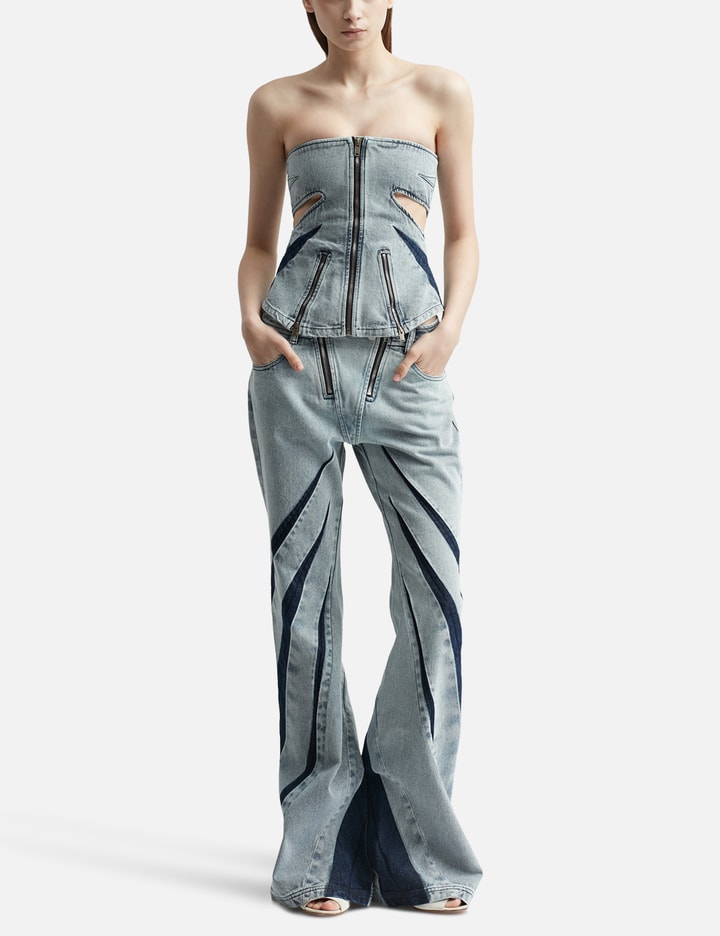 Dark blue Diana denim corset