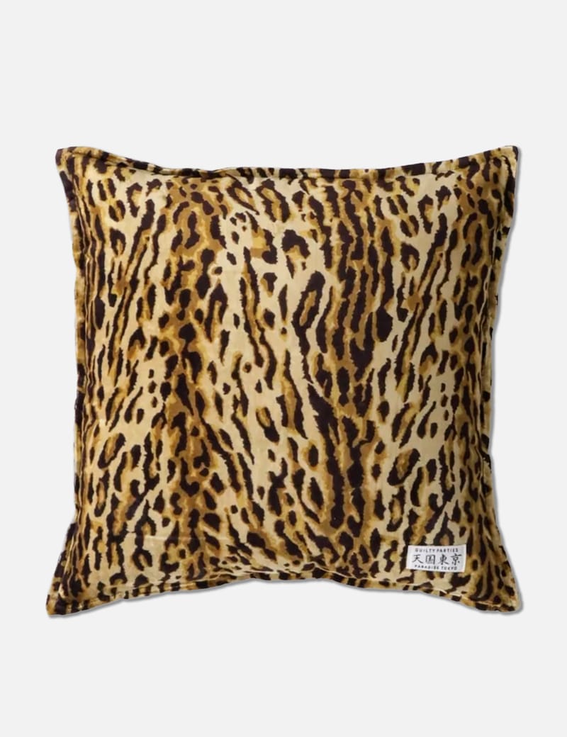 Wacko Maria Leopard Velvet Cushion - Brand new brown velvet