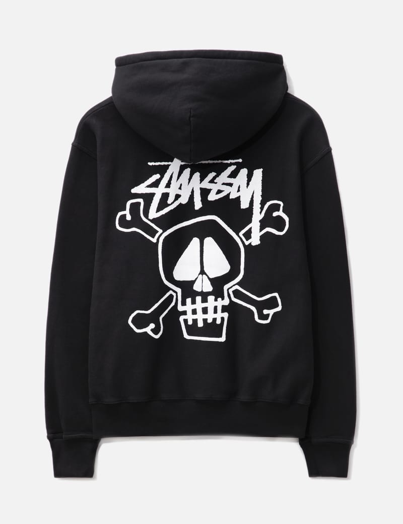 Stüssy - Skull and Bones Pigment Dyed Hoodie | HBX - HYPEBEAST 為