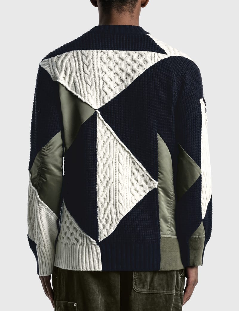 Sacai x Hank Willis Thomas Solid Mix Knit Pullover