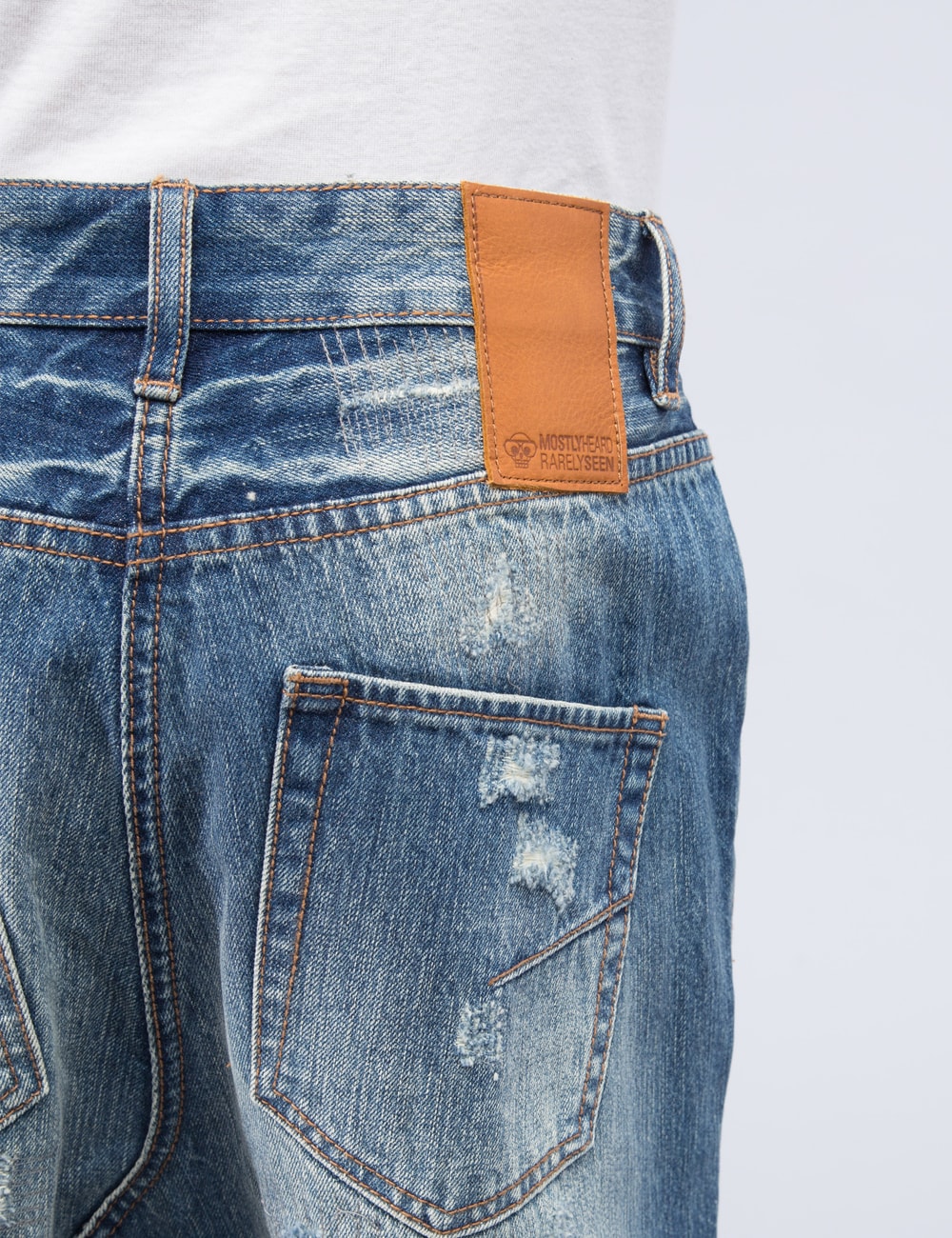 MOSTLY HEARD RARELY SEEN - Distressed Enzo Drop-crotch Jeans | HBX