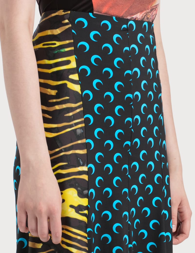 ワンピース MARINE SERRE Women Mid Skirts D184SS23WUDENCO0005 06 BLUE Marine Serre - Midi Skirt With Zebra Side Panel | HBX