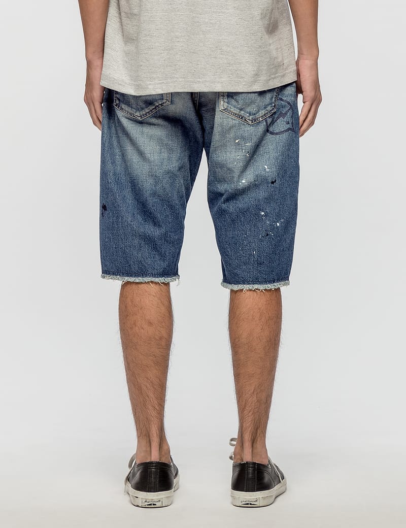 Denim By Vanquish & Fragment - Crash Denim Shorts | HBX - Globally