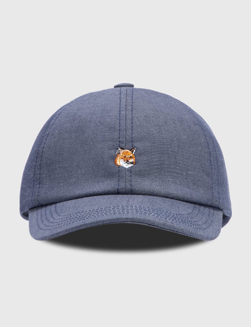 Maison Kitsuné - Small Fox Head Embroidery 6P Cap | HBX - Globally