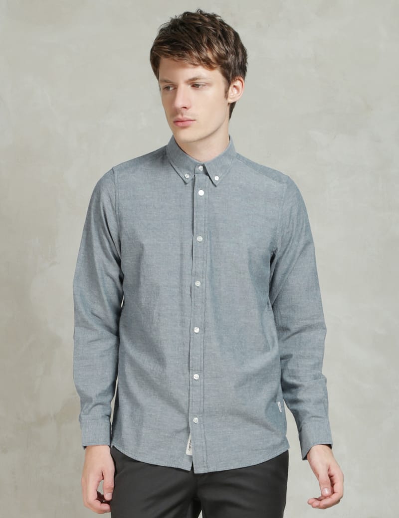 Carhartt Work In Progress Blue Stone Washed L S Kyoto Shirt