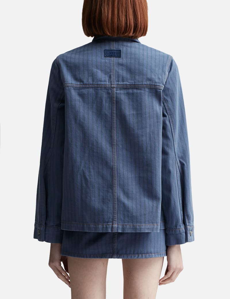 【GANNI】Stripe Overdyed Denim Jacket ジャケット GANNI Stripe Overdyed Denim Jacket | endource