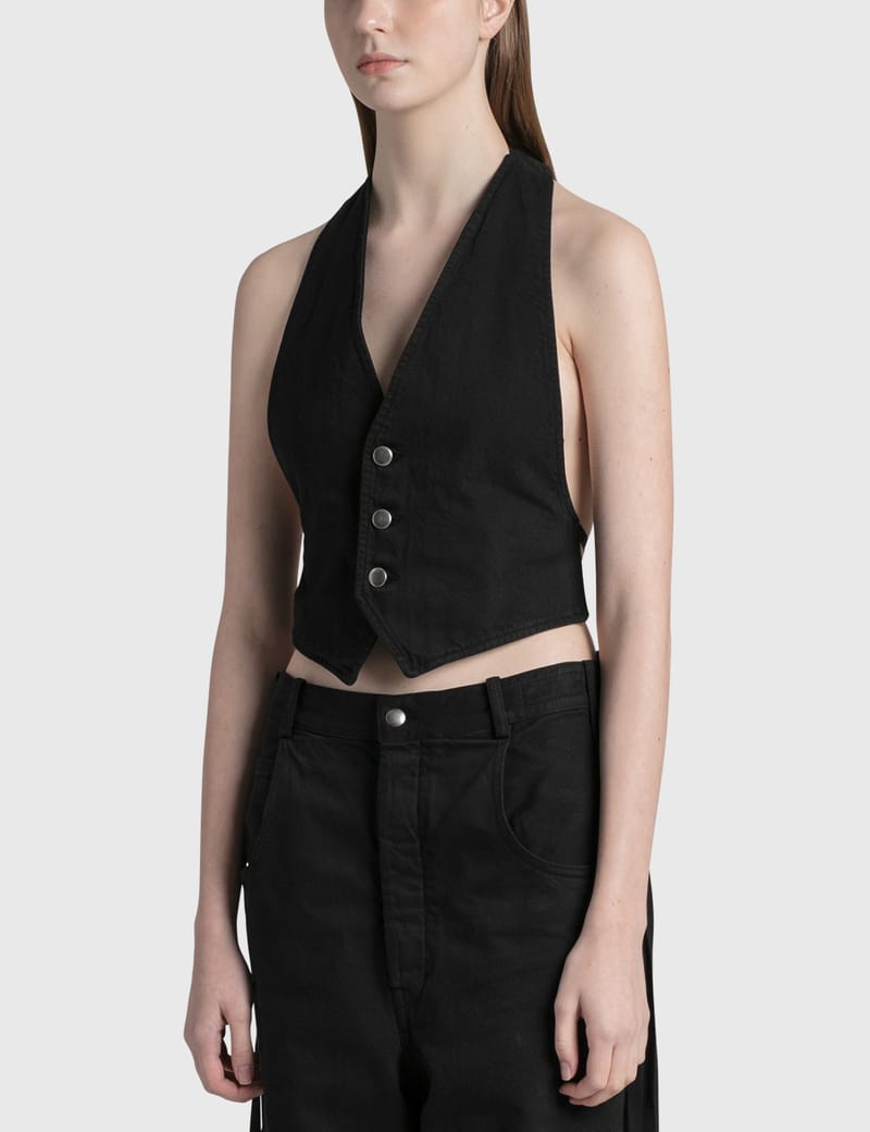 Ann Demeulemeester - Monique Micro Open Back Waistcoat | HBX