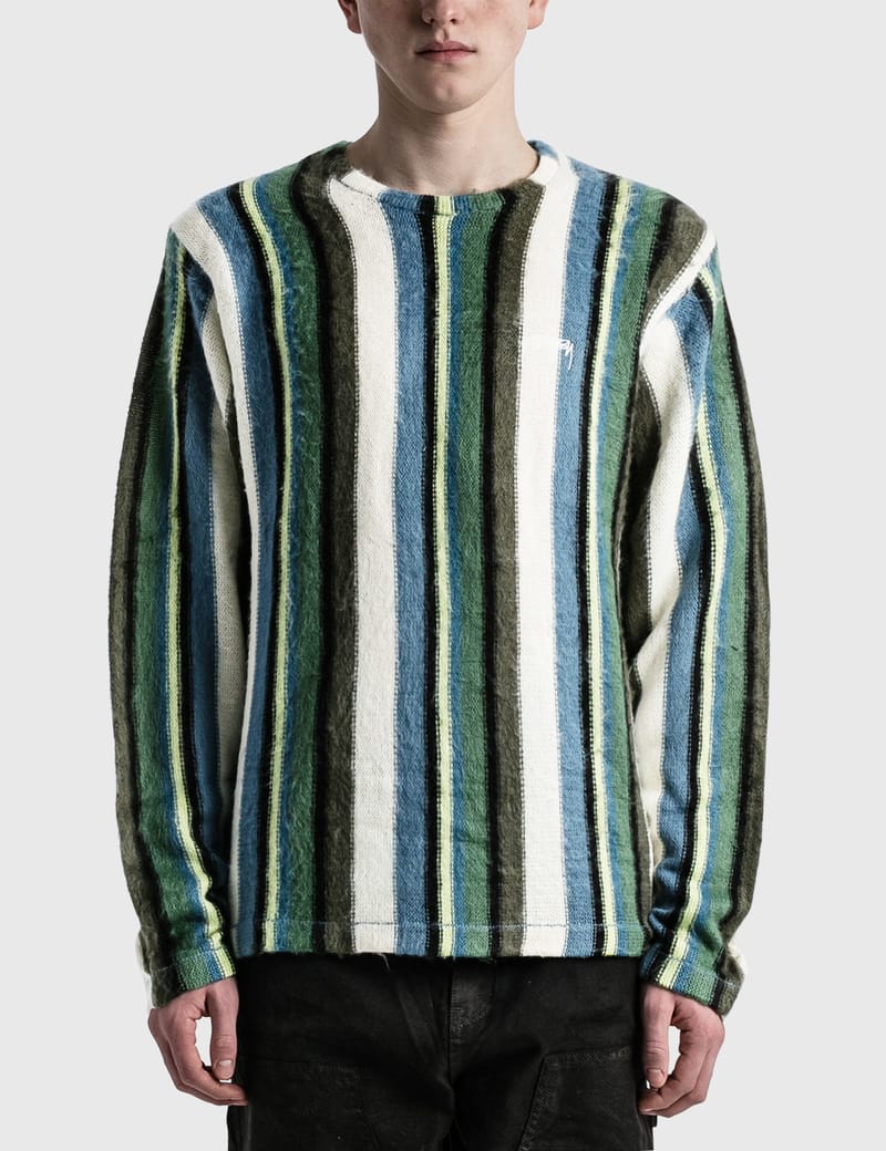Stüssy - Vertical Striped Knit Crew | HBX - HYPEBEAST 為您搜羅全球潮流時尚品牌