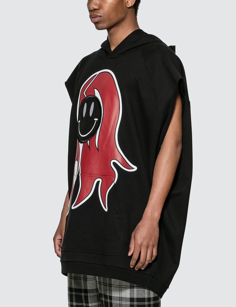 Raf Simons - Oversized Sleeveless Smiley Hoodie | HBX - Globally