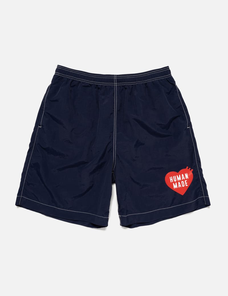 Human Made Gym Shorts - Blue satin cotton-rayon gym shorts with