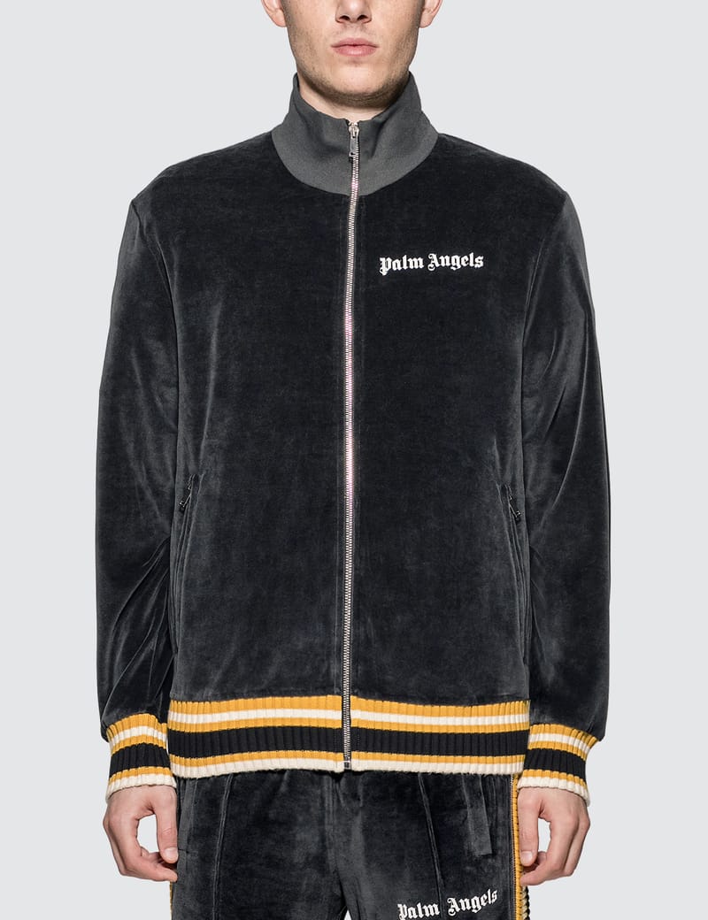 Palm angels black chenille track jacket new arrivals