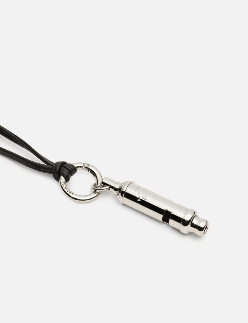 Lemaire Acme Whistle Necklace - Silver-finished brass on a leather