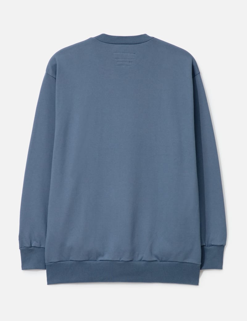 FDMTL Boro Embroidered Sweat Shirt - Japanese-made boro patchwork