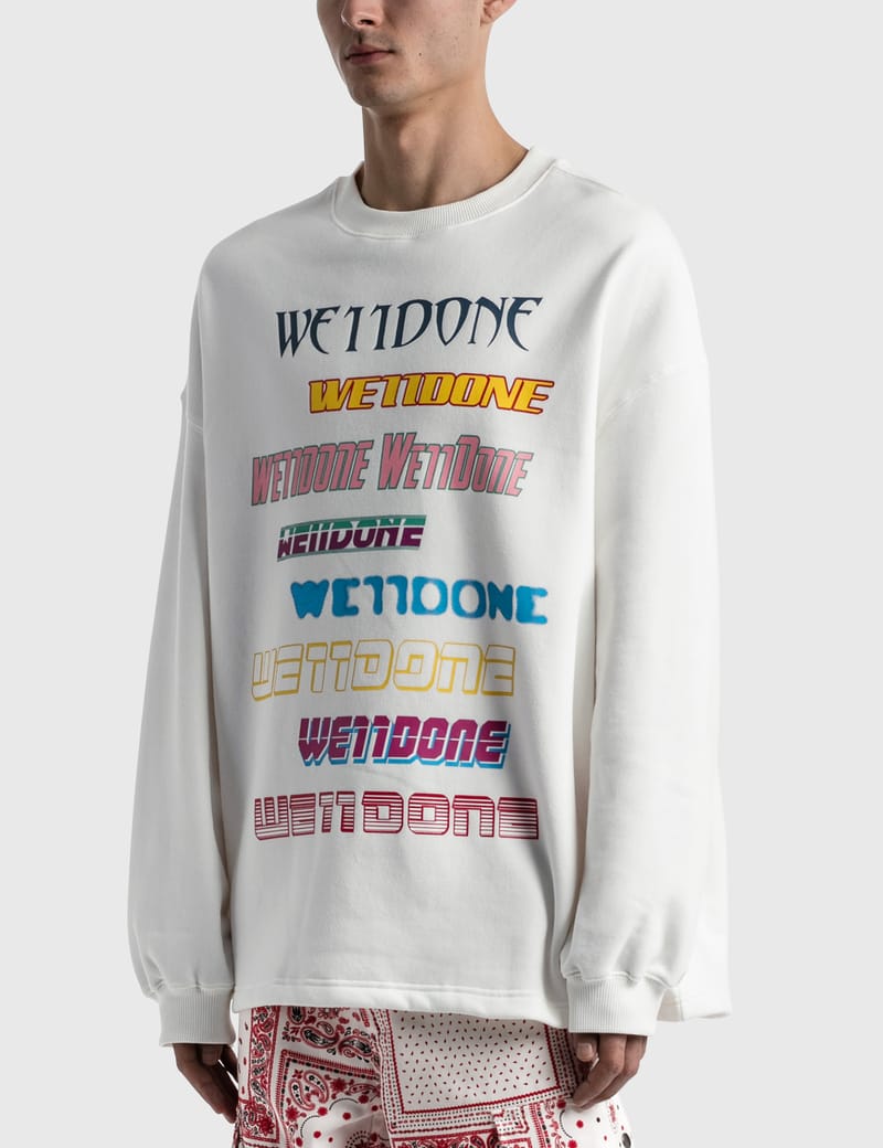【WE11DONE】REVERSED LOGO SWEATSHIRT スウェット We11done Sweatshirt Mens Small Black Reversed Logo Graphic