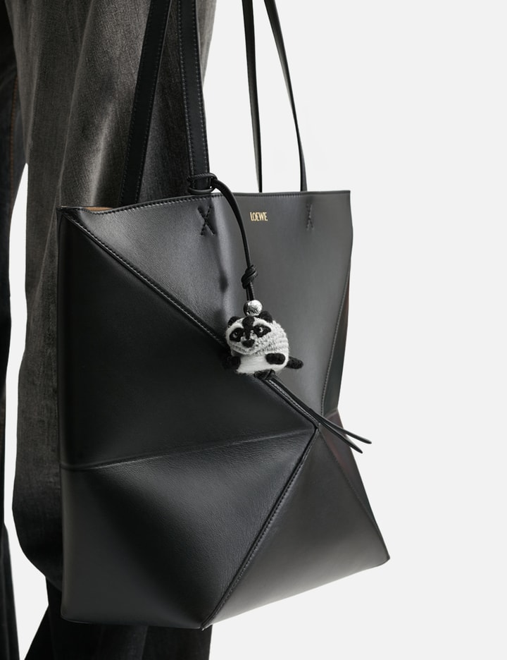 Loewe Raccoon Felt Charm - Grey felt bag charm with calfskin strap. | HBX