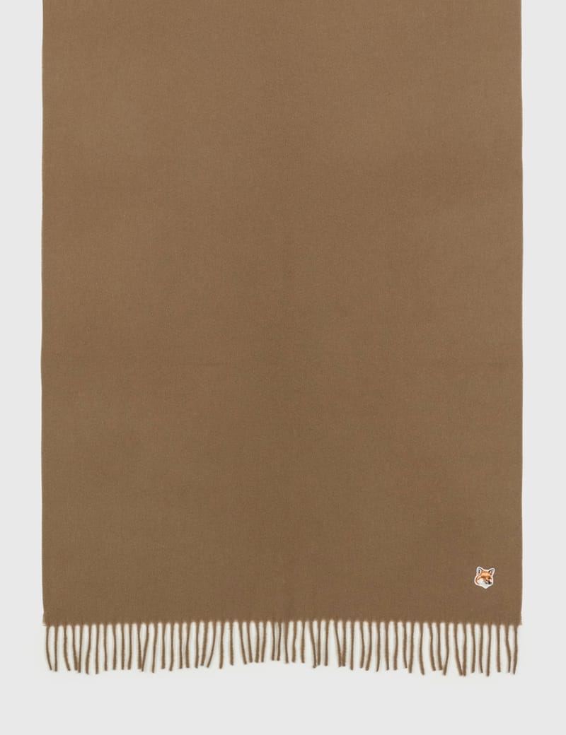 Maison Kitsuné - Small Fox Head Wool Scarf | HBX - Globally