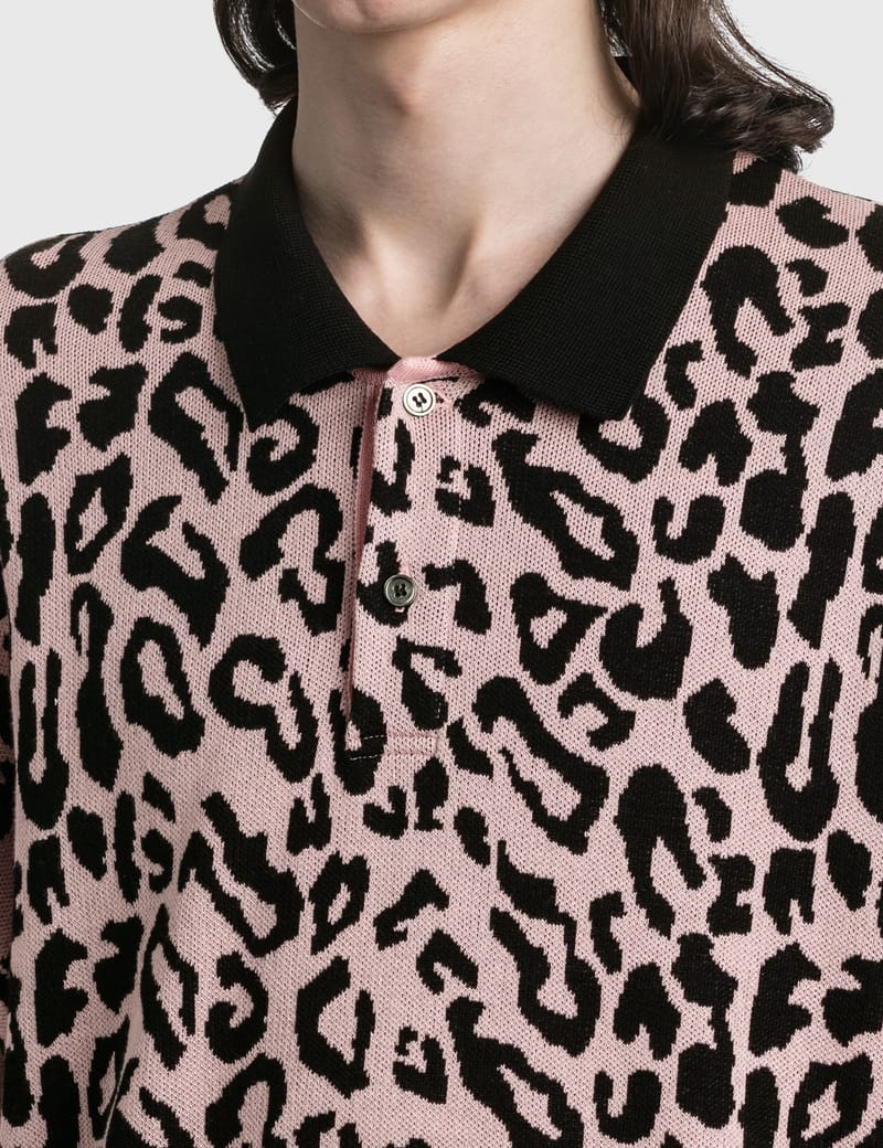 Wacko Maria - Leopard Knit Polo Shirt | HBX - Globally Curated