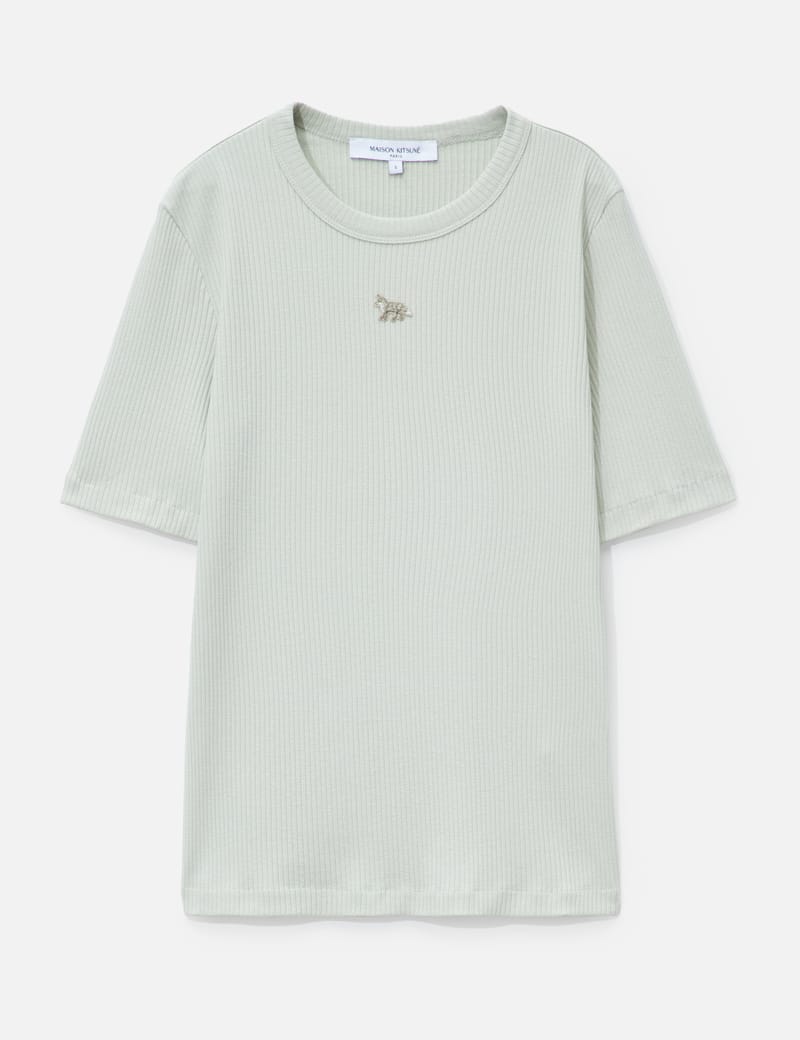 メゾンキツネ モノクローム ダブルフォックスヘッドパッチクラシックTシャツ 白 メゾンキツネ - ダブルモノクローム フォックスヘッド パッチ