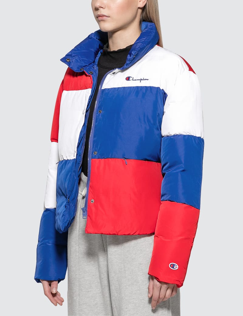 Champion colour best sale block puffer jacket