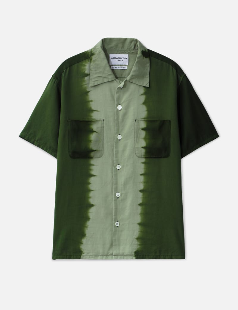 NÒMARHYTHM TEXTILE Hand Dye Open Collar Ss Shirt - Hand-dyed