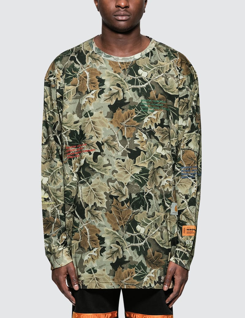 HERON PRESTON® - Heron Preston X Carhartt Camo L/S T-Shirt | HBX