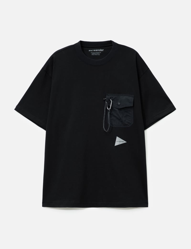 and wander - ハイブリッド ウォーム ポケット ロングスリーブ Tシャツ