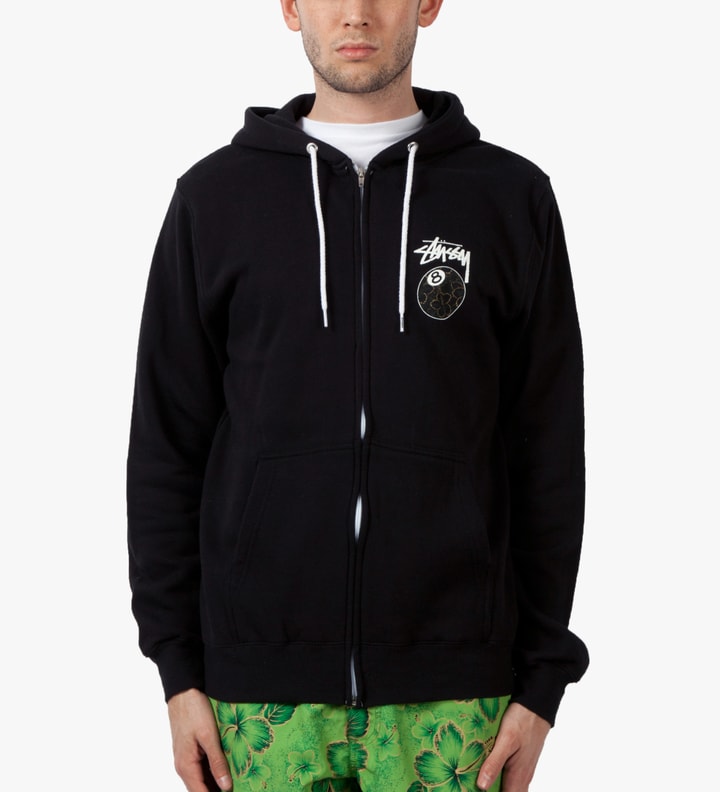 Stüssy - Black Gold Flake 8 Ball Zip Hoodie | HBX - Globally