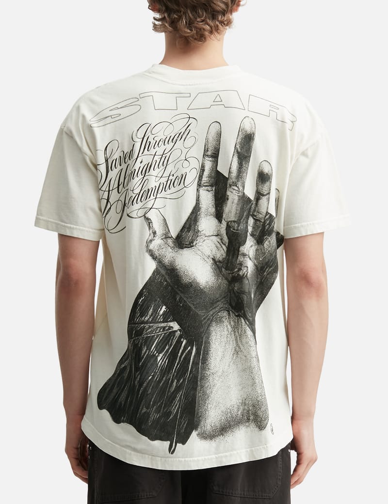 HELLSTAR Jesus Eyes T-Shirt - Oversized vintage-wash tee with bold