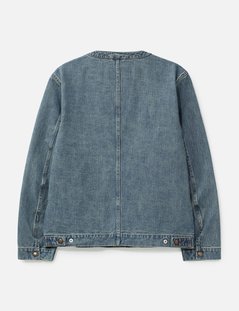 【SUGARHILL】BUTTON DENIM JACKET SUGARHILL Faded Button Denim Jacket - Boxy cropped fit in faded