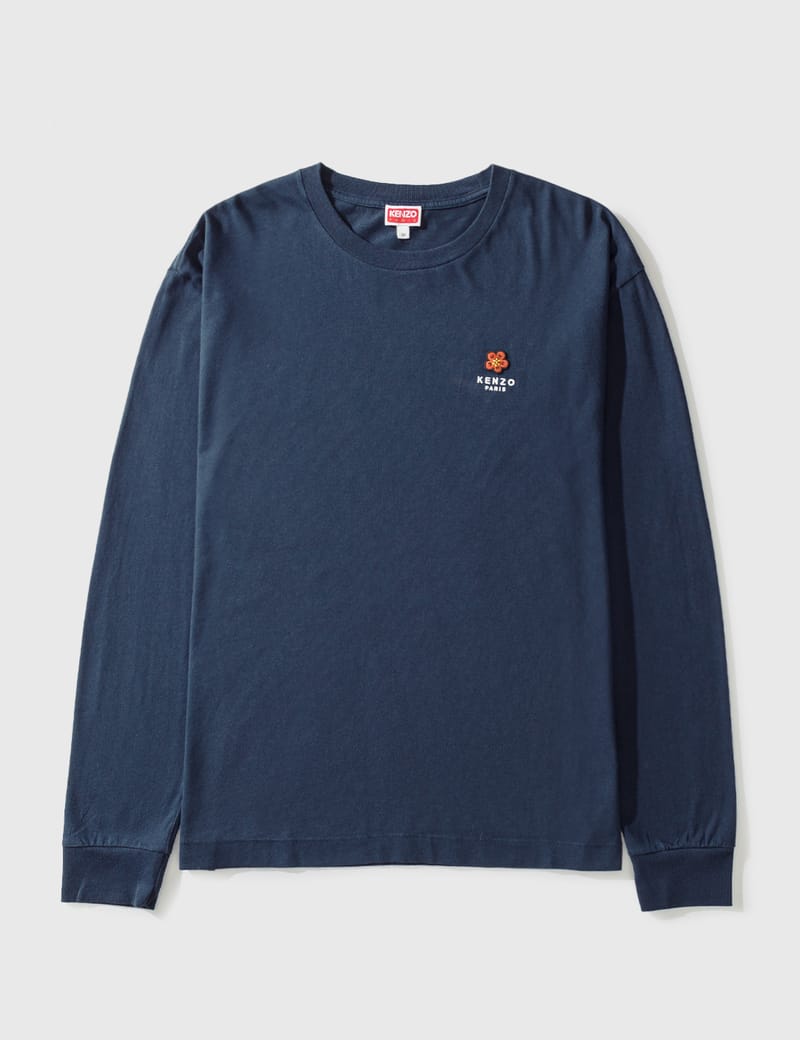 ★人気★【KENZO】★Boke Flower T-Shirt Midnight Blu.e★ Kenzo - BOKE FLOWER Long Sleeve T-shirt | HBX - Globally