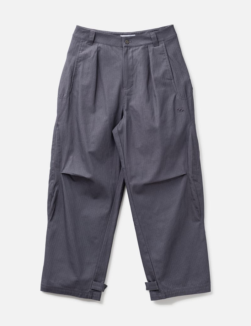 パンツ sansangear cotton wave pants 25aw gray San San Gear Cotton Wave Pants - Washed gray cotton pants with