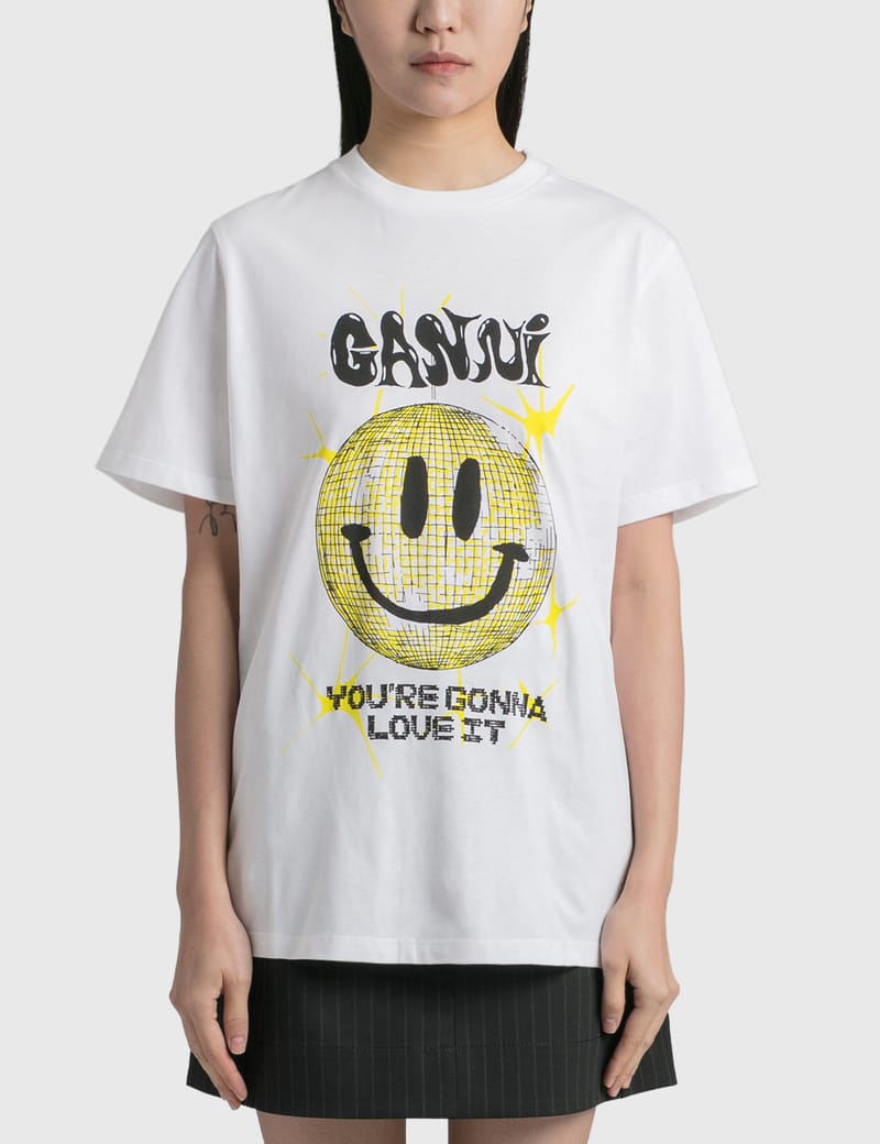 Ganni - スマイリー リラクテッド Tシャツ | HBX - ハイプビースト