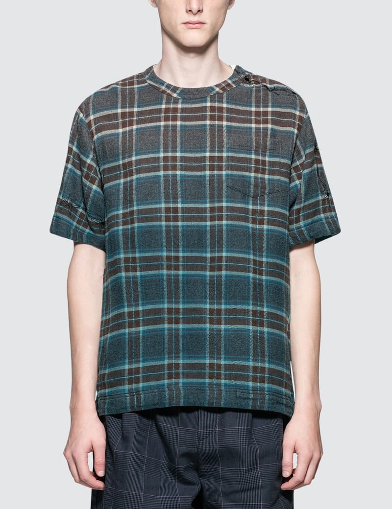 Sacai - Dr. Woo Flannel Check S/S T-Shirt | HBX - Globally Curated