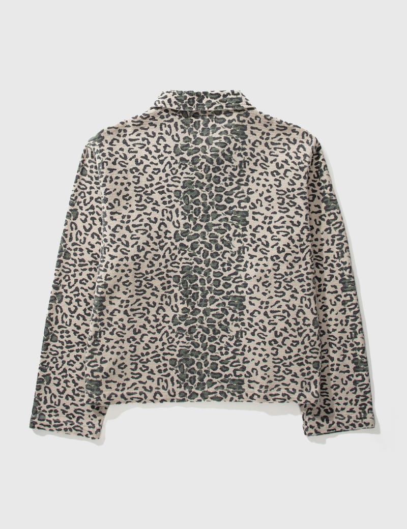 stussy leopard mesh zip jacket レオパード素人採寸ですが約65cmです