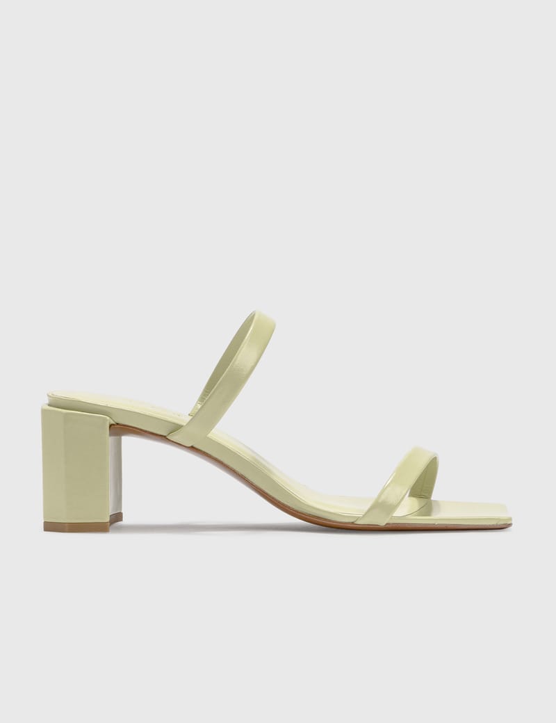 BY FAR Tanya Olive Gloss Leather Sandals HBX Globally