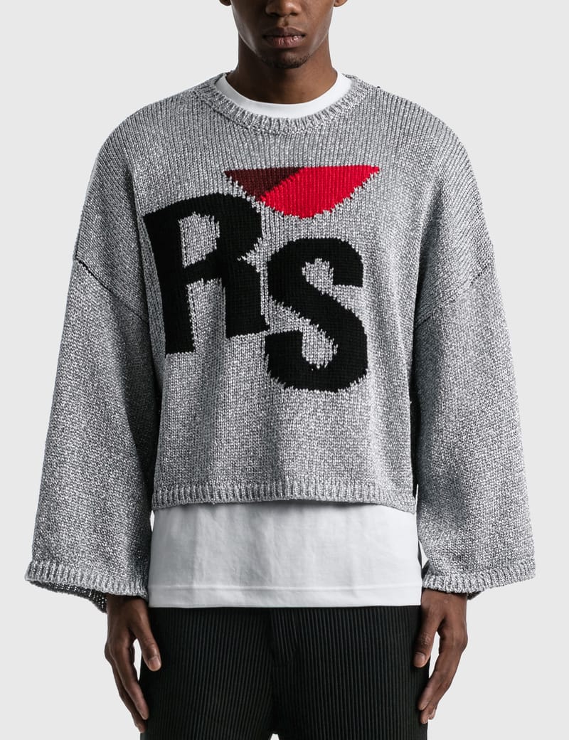 Raf Simons - Short Oversized RS Sweater | HBX - ハイプビースト ...