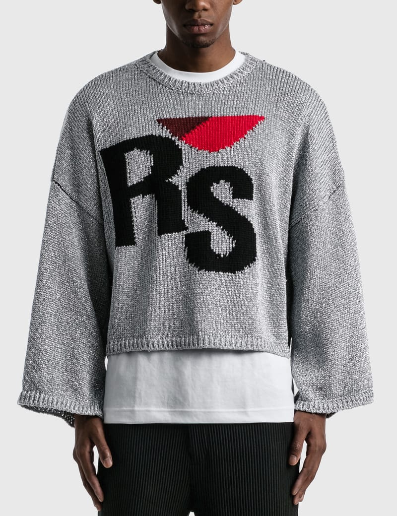 Raf Simons - Short Oversized RS Sweater | HBX - Globally Curated