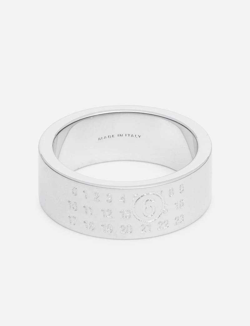 MM6 Maison Margiela Minimal Logo 8mm Ring - Polished brass, silver