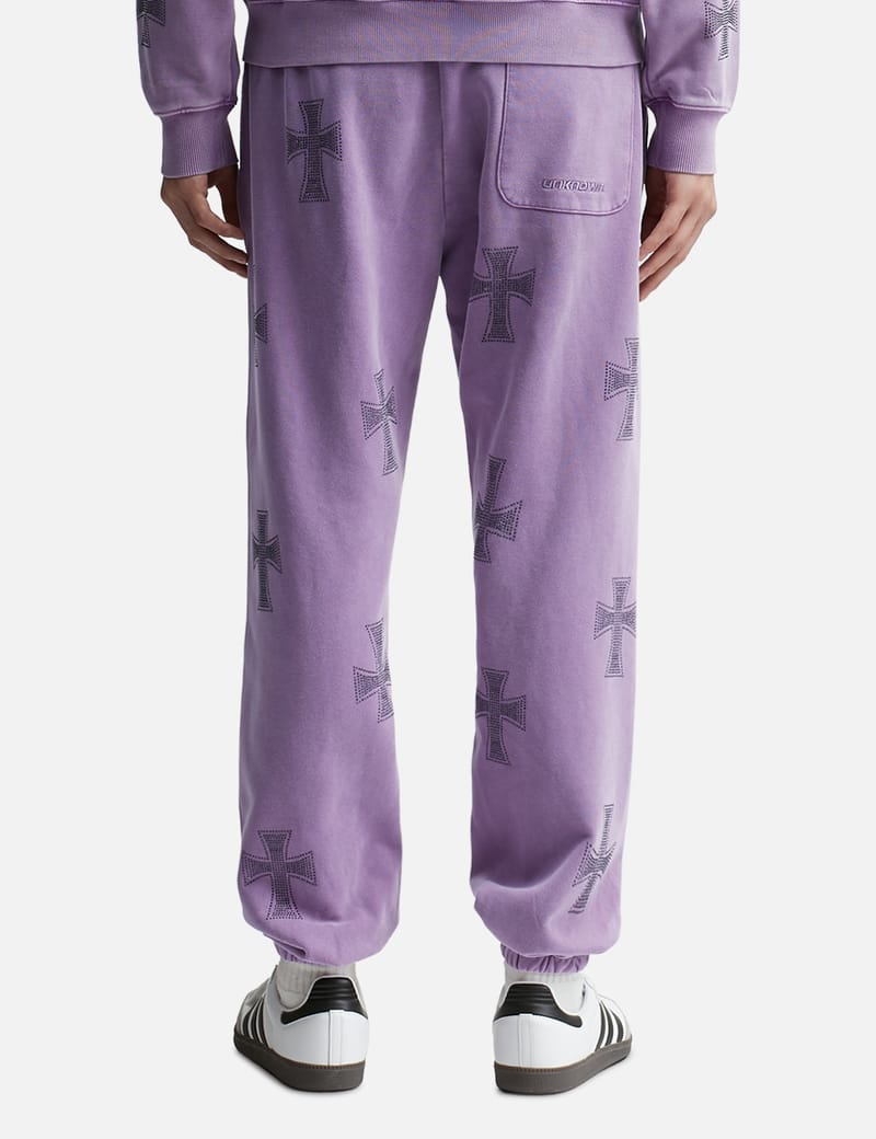 Washed Purple Black Rhinestone Jogger