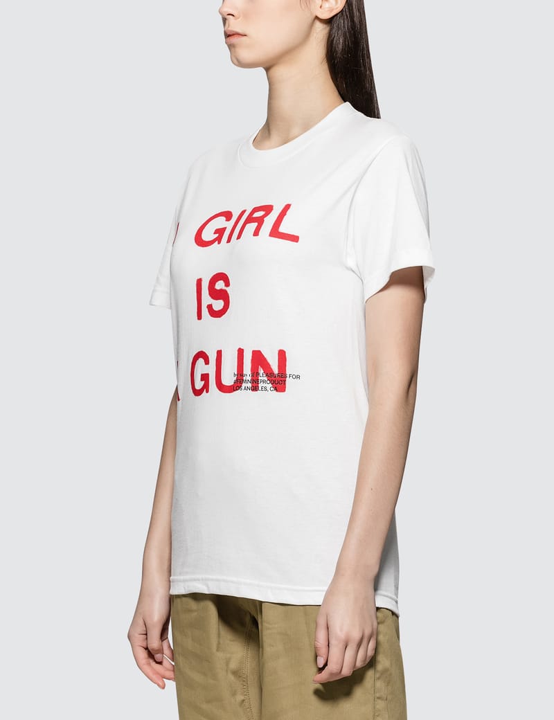 PLEASURES 関税込 ガール・イズ・ア・ガン Tシャツ Pleasures - Girl Is A Gun T-shirt | HBX - Globally Curated