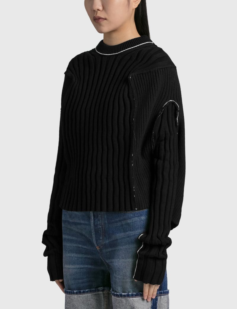 MM6 Maison Margiela - Paneled Knit Sweater | HBX - Globally