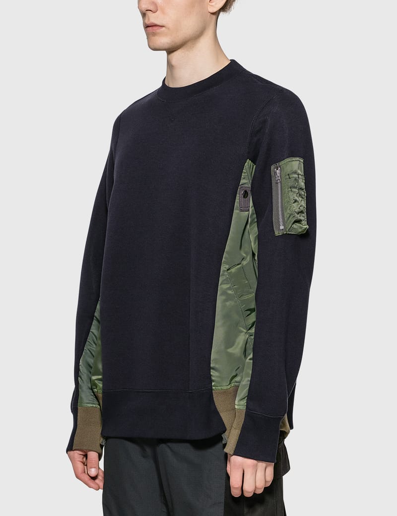 Sacai - Sponge Sweat x MA-1 Pullover | HBX - Globally Curated